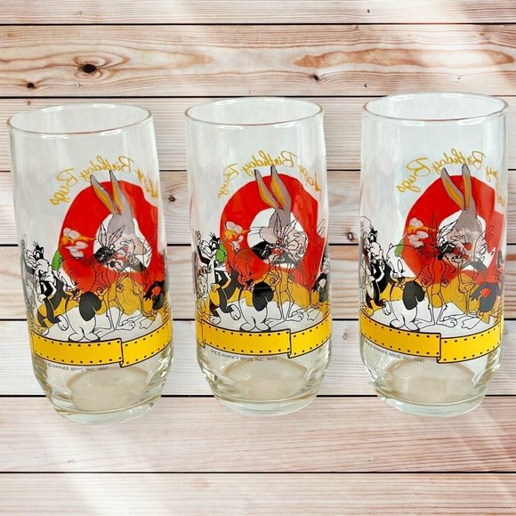 3 Happy Birthday Bugs 50th Birthday Commemorative Glass 14 OZ 1990 Bugs Bunny - Picture 6 of 8